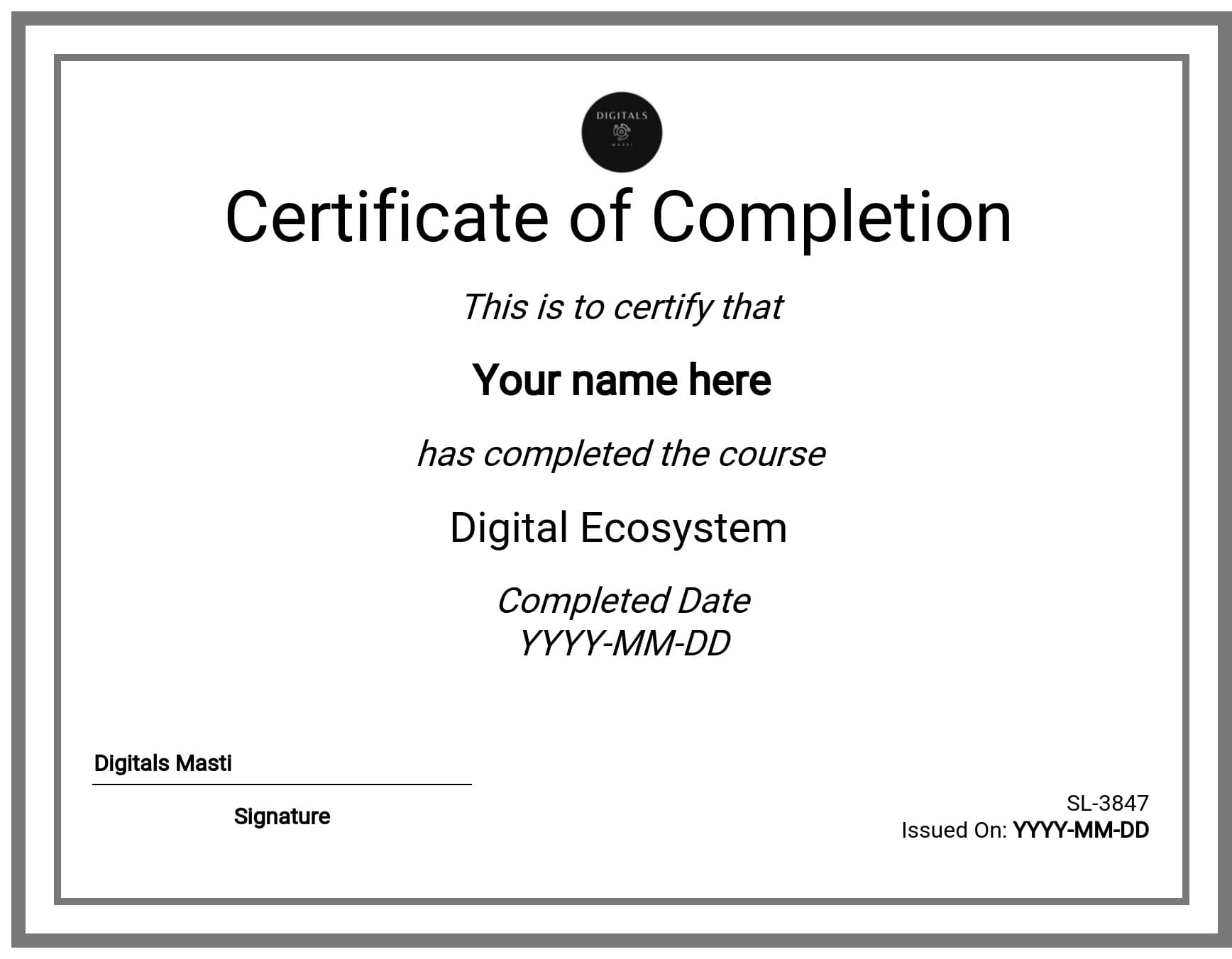 Course Certificate